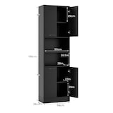 thumbnail of COSTWAY Mobile da cucina alto 190 cm, mobile contenitore, mobile alto con ante, ripiani (nero)