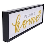 thumbnail of 4er-Set Wandbild HWC-N96, Wanddekoration Bilderrahmen Sprüche Smile Home, Holz Leinwand 15x45cm