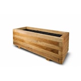 thumbnail of Jardinera rectangular de madera de pino tratada exterior 120x50x42 cm marrón 179 L