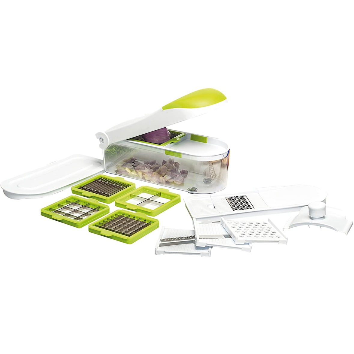 Best Direct Dicer Express - Gemüseschneider, Obstschneider multifunktional, Multischneider, Zerkleinerer, 1,45 Liter, Julienne