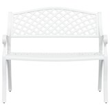 thumbnail of Helloshop26 - Banc de jardin meuble de patio d'extérieur terrasse 102 x 50 x 83 cm aluminium coulé blanc 02_0011145