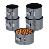 thumbnail of Relaxdays Springform Set 5-teilig, Ø 12, 14, 16, 18, 20 cm, Stahl, Antihaftbeschichtung, runde Backformen, anthrazit