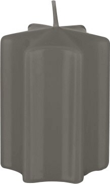 Sternkerzen Grau 10 x Ø 6 cm, 4 Stück