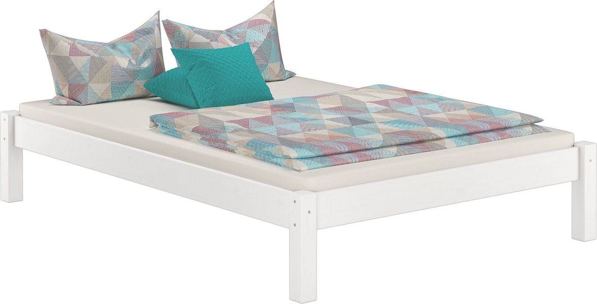 Weißes Bettgestell Kiefer Doppelbett 140x200 Massivholzbett ohne Zubehör 60.35-14 W oR