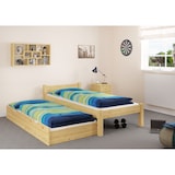 thumbnail of Einzelbett Kiefer natur 90x200 Massivholz-Bettgestell ohne Rollrost Bettrahmen 60.36-09 oR