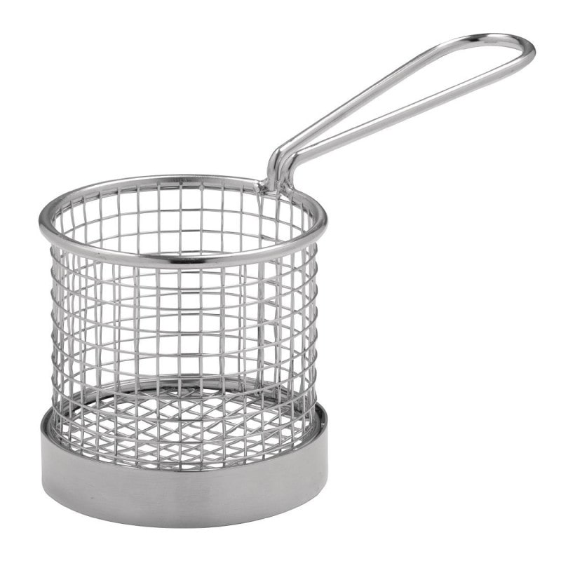 Olympia rundes Frittierkörbchen mit Stiel Edelstahl 8cm