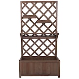 thumbnail of Canteiro elevado HWC-P68, plantador/caixa de flores treliça suporte treliça caixas suspensas madeira FSC® 135x70x30cm ~ castanho