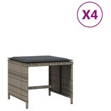 thumbnail of vidaXL Gartenhocker mit Kissen 4 Stk. Grau 41x41x36 cm Poly Rattan