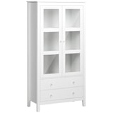 thumbnail of HOMCOM vitrina de salón aparador de cocina con 2 puertas de vidrio templado 3 estantes 2 cajones y bisagras de cierre suave para comedor 80x40x160 cm