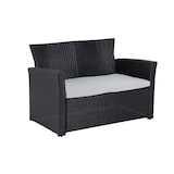 thumbnail of METRO PROFESSIONAL Salotto da esterno Brantford 4 pezzi, polyrattan/poliestere, 2 poltrone singole, 1 divano a 2 posti, 1 tavolino, nero