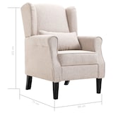 thumbnail of Helloshop26 - Fauteuil chaise siège lounge design club sofa salon lin tissu beige 1102202/3