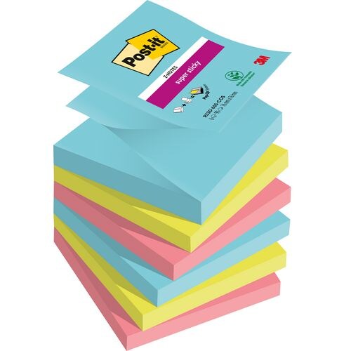 Post-it Cosmic Super Sticky Z-Notes 76 x 76 mm Farbig Sortiert Quadratisch 6 Stück à 90 Blatt