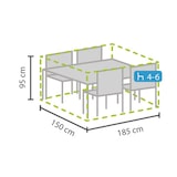 thumbnail of Schutzhülle für Gartenmöbel, Grau, rechteckig, 185 cm x 150 cm x 95 cm