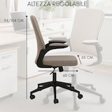 thumbnail of Ergonomischer Bürostuhl Drehsessel mit verstellbaren Armlehnen und höhenverstellbar, gepolstert, für Schreibtisch – Braun