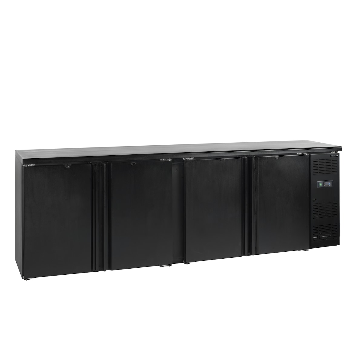 TEFCOLD Refrigerador backbar, acero y vidrio, 2542 x 513 x 860 mm, refrigeración profesional, Negro