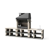 thumbnail of MF - Churrasqueira de Obra para Lenha e Carvão Modelo PACK 1 PAN AMERICA BEGE (- 360 x 70 x 220 cm) REF: M00380 - Uso Externo