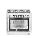 thumbnail of HENDI Gasherd - 5 Kochfelder mit Elektroofen, Kitchen Line, Silber, 230V/2900W, 14,3kW, 900x653x(H)900mm