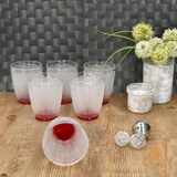 thumbnail of 6x Rubin Wassergläser 200ml Glas rot gepunktet Becher Wasser Saft