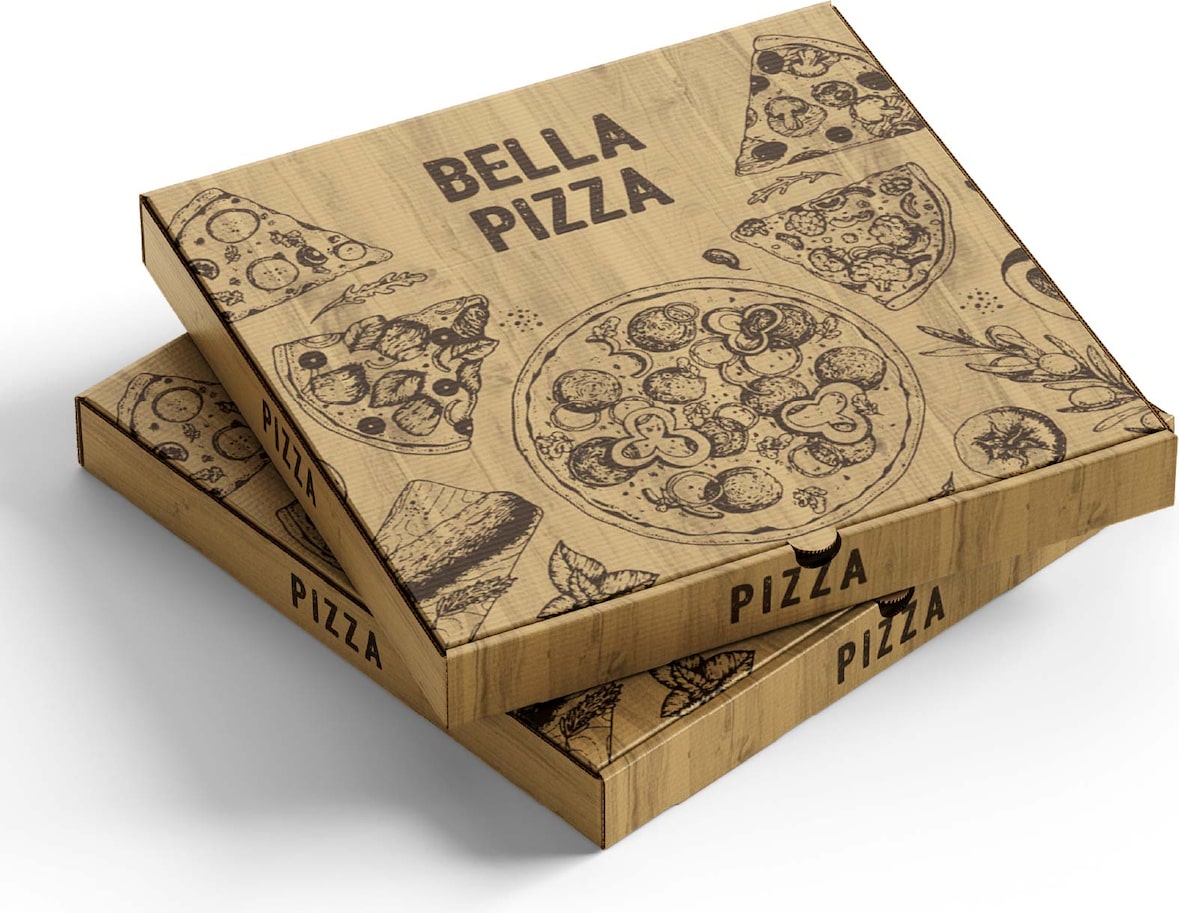 Caixa Pizza Kraft Bella Pizza 26x26x4 cm (100 un.)