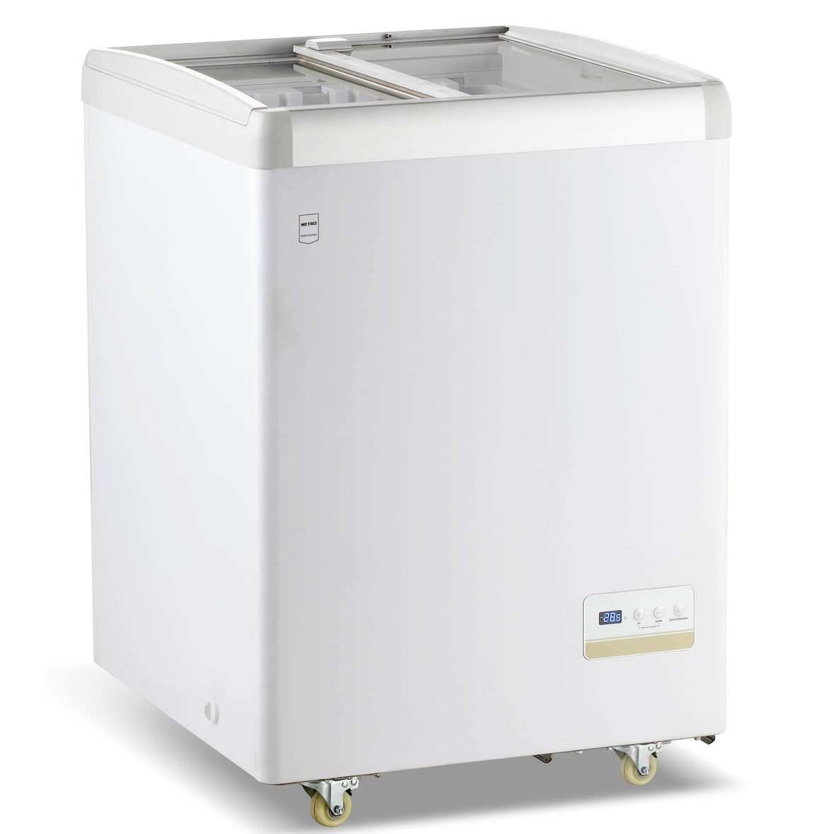 METRO PROFESSIONAL Vetrina congelatore GICC1108, 60.5 x 87 x 65.3 cm, 108 L, con serratura e chiave, bianco