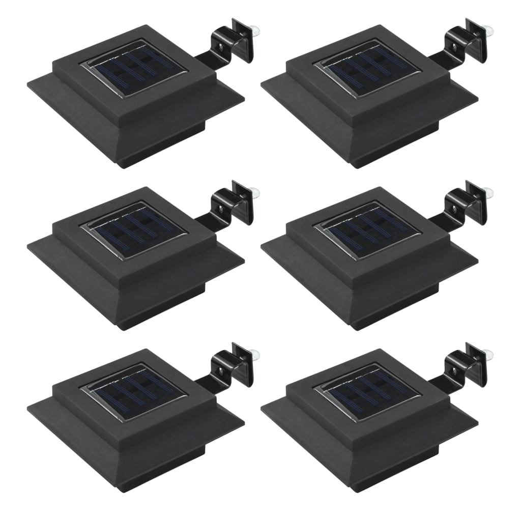 vidaXL Outdoor Solarleuchten 6 Stück LED Quadratisch 12 cm Schwarz