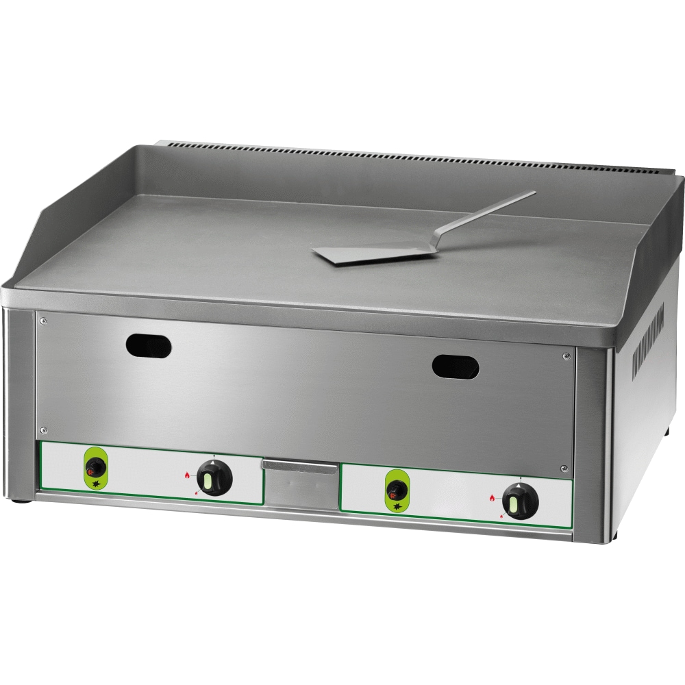 Gas-Grillplatte 2 Heizzonen glatt 8kW