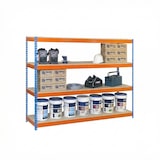 thumbnail of SimonRack Estante Industrial 2000x1500x600, 4 Prateleiras em Madeira, 600 kg por Nível, Estrutura em Aço, Azul/Laranja/Madeira - Simonforte