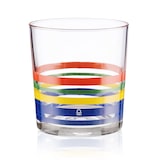 thumbnail of Benetton - Set mit 4 Wassergläsern, 0,345 l, mehrfarbig, dünne Streifen, Kristall