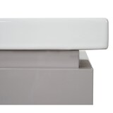thumbnail of Premium Waschbecken + Unterschrank HWC-D16, Waschbecken Waschtisch, hochglanz 90cm ~ grau