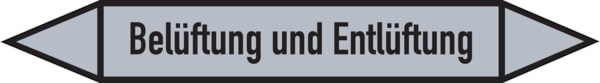 Rohrleitungskennzeichen Belüftung und Entlüftung - 187x26 mm Folie selbstklebend