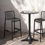 thumbnail of Set van 2 stapelbare outdoor barkrukken van polypropyleen, bamboe-design voor tuin, terras, bar en restaurant – Olimpia XL/Zwart