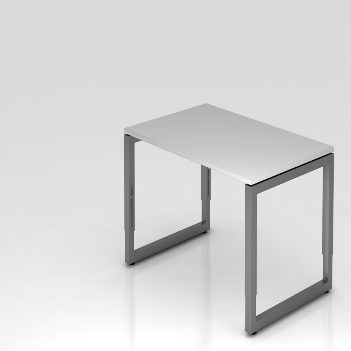 PROREGAL Schreibtisch Pavo | Grau | Graues Gestell | BxT 120x80cm | Arbeitshöhe 65-85cm | höhenverstellbar | O-Fuß-Gestell eckig