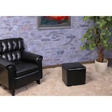 thumbnail of Lote de 2 cubos de asiento taburete Onex, cuero + polipiel, 36x36x36cm ~ negro