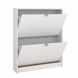 thumbnail of WellHome - Zapatero Abatible de Madera con 2 Compartimentos en color Blanco 71 x 17 x 86 cm - Adaja