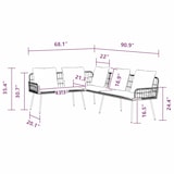 thumbnail of vidaXL Sofa mit Kissen Grau 61.5 x 123 x 82cm Metall