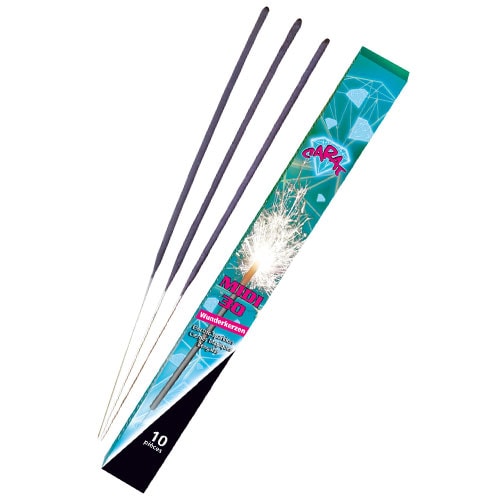 Sachet 10 Cierges Magiques GM Métal Artifice Hauteur : 30 cm x 10 Mondo Déco