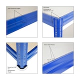 thumbnail of PROREGAL Mega Deal | 4x Höhenverstellbare Werkbank Dino | HxBxT 90x160x60 cm | Traglast 600 kg | Blau | Holzplatte