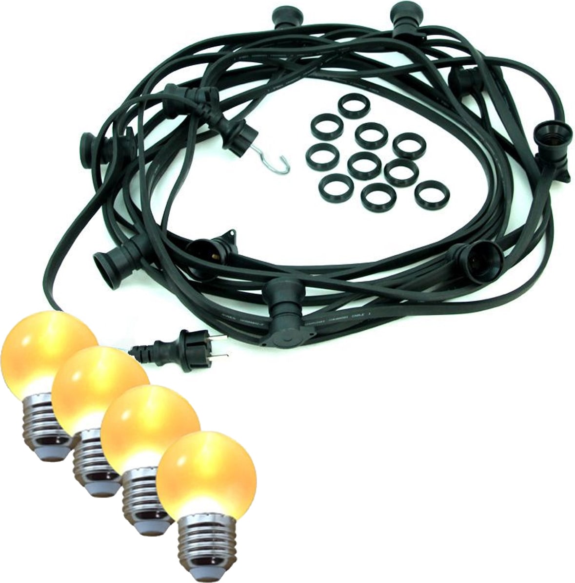 Illu- Party Garten Außenlichterkette 20m 20x bernstein LED Kugellampen