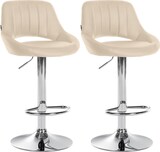 thumbnail of CHEFGASTRO 2er Set Barhocker NIAGARA Kunstleder Chrom HxBxT 85x47x48cm Kunstleder Creme Barstuhl