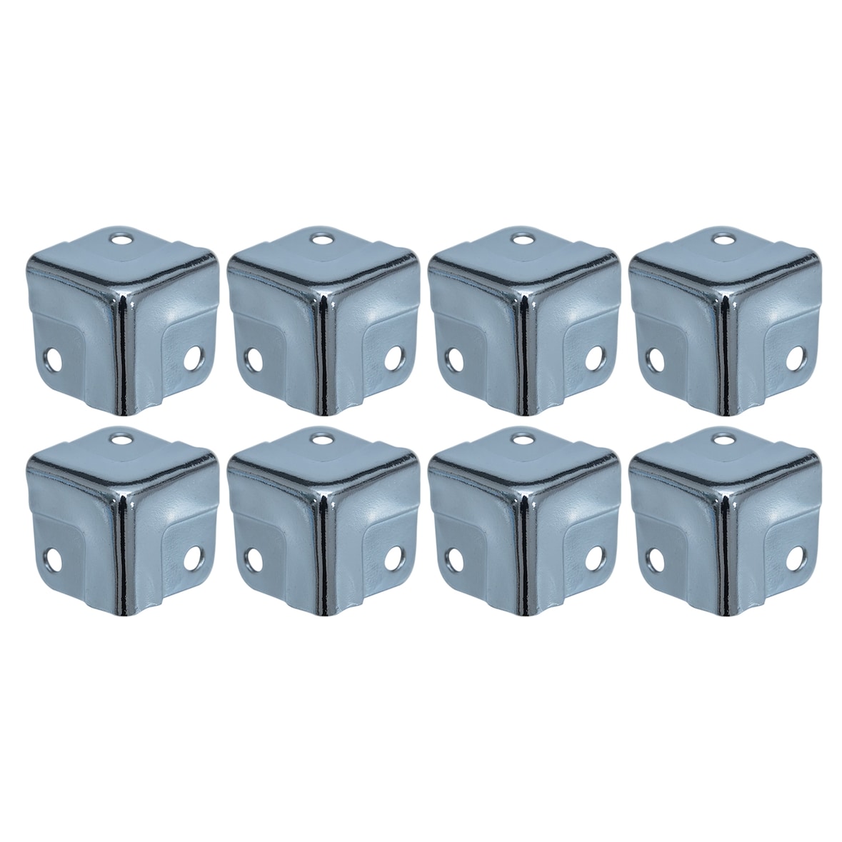 HMF 14965-09 Eckenschutz aus Metall für Koffer, 8 Stück, 18 x 18 x 18 mm, Silber verzinkt