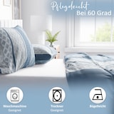 thumbnail of Biber Bettwäsche 155x220 Streifen Blau Ornamente flauschig Winter Pflegeleicht warm 4 Teilig