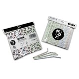 thumbnail of Canudo de papel flexível ou canudo decorado com formas geométricas coloridas. Modelo: PRP215