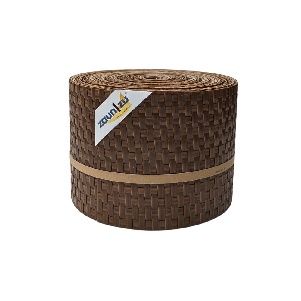 zaun|zu Sichtschutz Rattan PE für Doppelstabmatten Honigbraun 26m