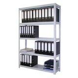 thumbnail of Archivregal 200x100x30 cm 78 Ordner 6 Metallböden 150 KG/Boden lichtgrau SZAGATO Metallregal Fachbodenregal Lagerregal Metall Fachboden Regal