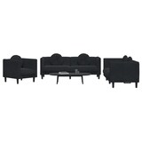thumbnail of Ensemble de canapés 3 pcs avec coussins noir velours Modèle Rermontia