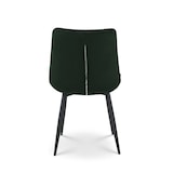 thumbnail of Lot de 2 chaises de salle à manger en velours vert foncé – Assise rembourrée confortable – Pieds en métal noir