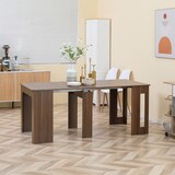 thumbnail of Ausziehbarer Esstisch Holzwerkstoff Braun 180x85x75 cm, klappbar mit Rollen