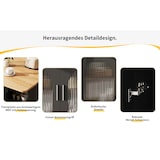 thumbnail of Kücheninsel Küchenwagen 120x70x80 cm klappbarer Tisch mit Stauraum und Rollen, MDF+Glas, Schwarz+Natur