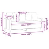 thumbnail of vidaXL 2-Sitzer-Sofa Dunkelgrau 140 cm Stoff