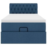 thumbnail of vidaXL Ottoman-Bett mit Matratze & LEDs Blau 90x200 cm Stoff